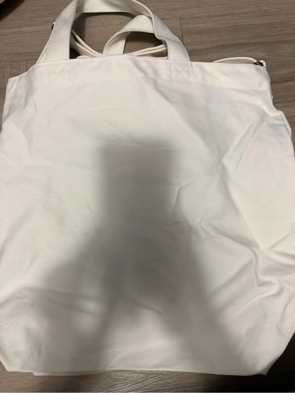 Cream Canvas Tote with Black Robot Print